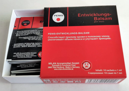 Набор из 10 пробников крема для увеличения пениса Penis Entwicklungs Balsam - 0