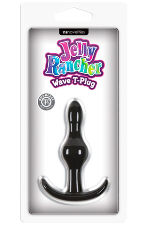 Черная анальная пробка Jelly Rancher T-Plug Wave - 9,7 см. - 1