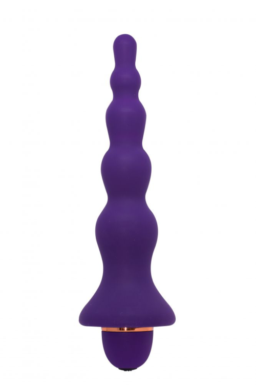 Фиолетовая анальная ёлочка с вибрацией - 20 см. - 0