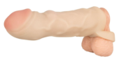 Закрытая удлиняющая насадка на пенис с подхватом мошонки Thicker Bigger Extension - 17 см. - 3