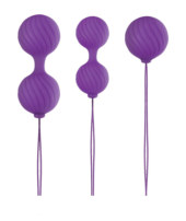 Набор фиолетовых вагинальных шариков Luxe O Weighted Kegel Balls - 0