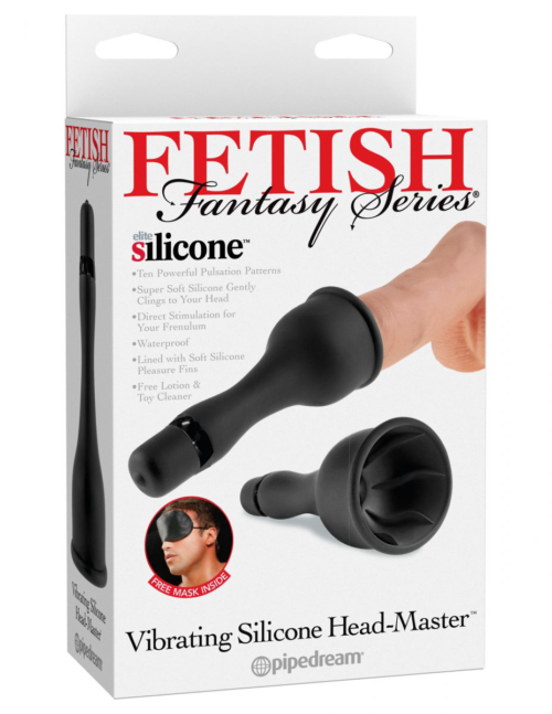 Вибростимулятор для головки члена с сосущим эффектом Vibrating Silicone Head-Master - 1