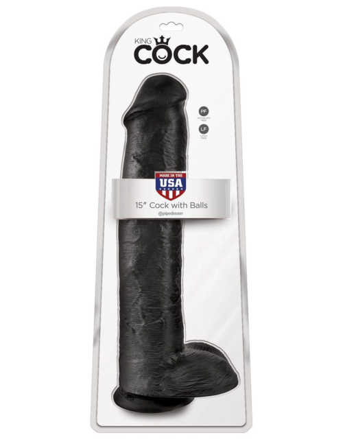 Чёрный фаллоимитатор-гигант 15 Cock with Balls - 40,6 см. - 4