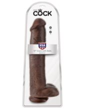 Коричневый фаллоимитатор-гигант 15 Cock with Balls - 40,6 см. - 4