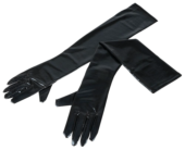 Длинные перчатки с эффектом мокрой ткани - 1