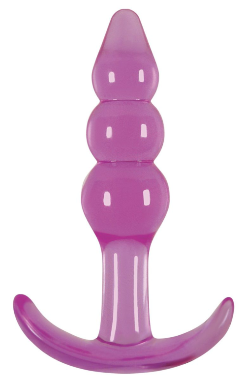 Фиолетовая анальная пробка Jelly Rancher T-Plug Ripple Purple - 10,9 см. - 1