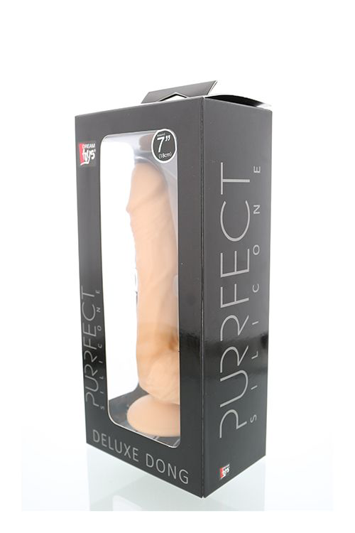 Телесный силиконовый фаллоимитатор PURRFECT SILICONE DELUXE DONG 7INCH - 18 см. - 1