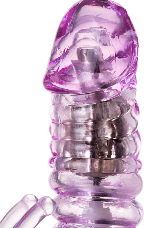 Фиолетовый хай-тек вибратор High-Tech fantasy с вращением бусин - 24,5 см. - 11