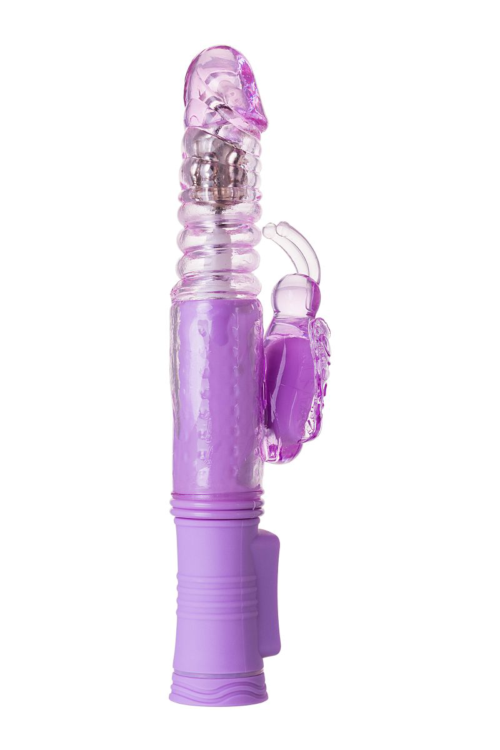 Фиолетовый хай-тек вибратор High-Tech fantasy с вращением бусин - 24,5 см. - 4