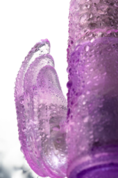 Фиолетовый вибратор High-Tech fantasy с клиторальным лепестком - 21 см. - 14