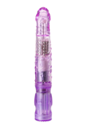 Фиолетовый вибратор High-Tech fantasy с клиторальным лепестком - 21 см. - 4