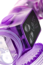 Фиолетовый вибратор High-Tech fantasy с клиторальным лепестком - 21 см. - 12