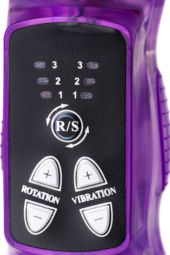 Фиолетовый вибратор High-Tech fantasy с клиторальным лепестком - 21 см. - 9