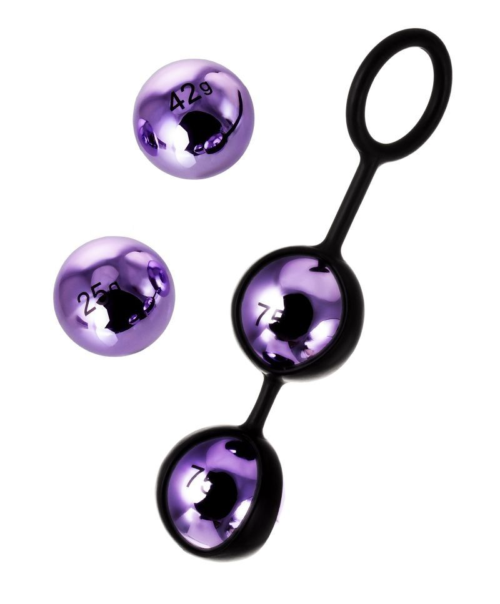 Фиолетово-чёрный набор вагинальных шариков TOYFA A-toys - 0