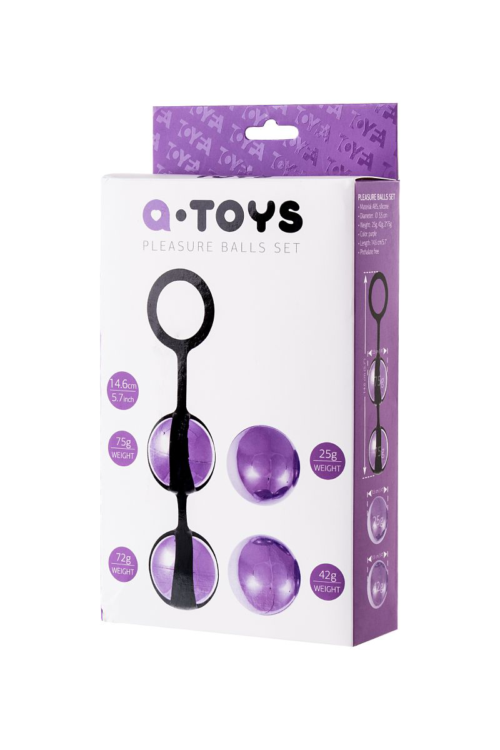 Фиолетово-чёрный набор вагинальных шариков TOYFA A-toys - 3