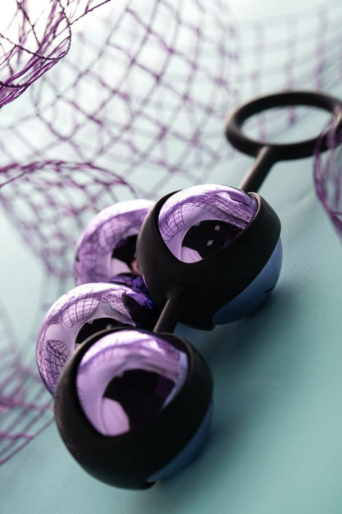 Фиолетово-чёрный набор вагинальных шариков TOYFA A-toys - 9