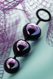 Фиолетово-черные тройные вагинальные шарики TOYFA A-toys - 8