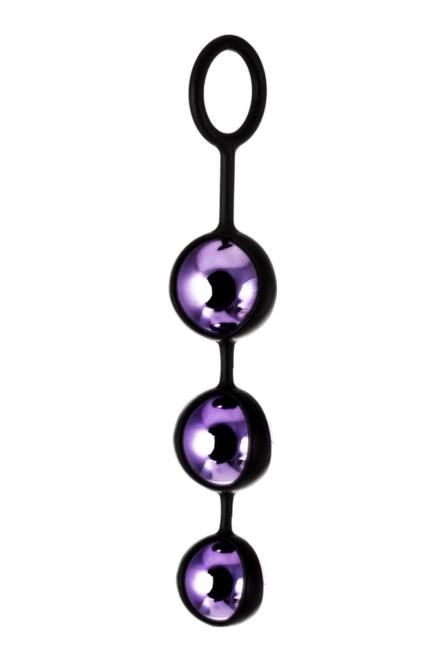 Фиолетово-черные тройные вагинальные шарики TOYFA A-toys - 0