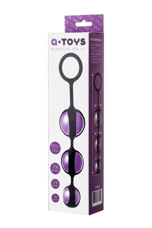 Фиолетово-черные тройные вагинальные шарики TOYFA A-toys - 2