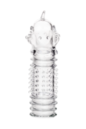Прозрачная насадка на пенис TOYFA A-Toys с расширенной головкой - 15,3 см. - 0