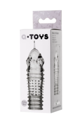 Прозрачная насадка на пенис TOYFA A-Toys с расширенной головкой - 15,3 см. - 2