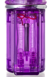 Фиолетовый хай-тек вибратор High-Tech fantasy с бусинами и отростком - 27,2 см. - 8