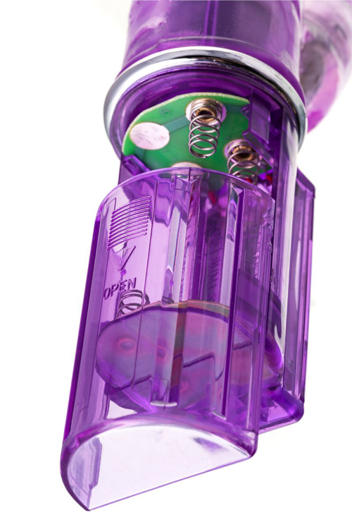 Фиолетовый хай-тек вибратор High-Tech fantasy с бусинами и отростком - 27,2 см. - 9
