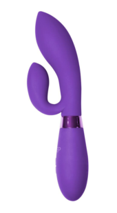 Фиолетовый вибратор Gina с клиторальным отростком - 20 см. - 1