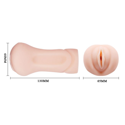 Телесный мастурбатор-вагина с эффектом смазки - 4