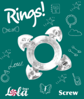 Прозрачное эрекционное кольцо Rings Screw - 1