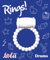 Белое эрекционное кольцо Rings Drums - 2