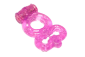 Розовое эрекционное кольцо Rings Treadle с подхватом - 1