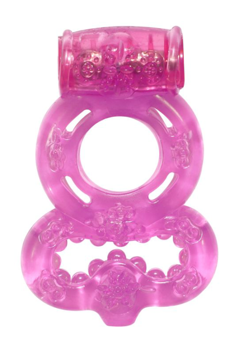 Розовое эрекционное кольцо Rings Treadle с подхватом - 0