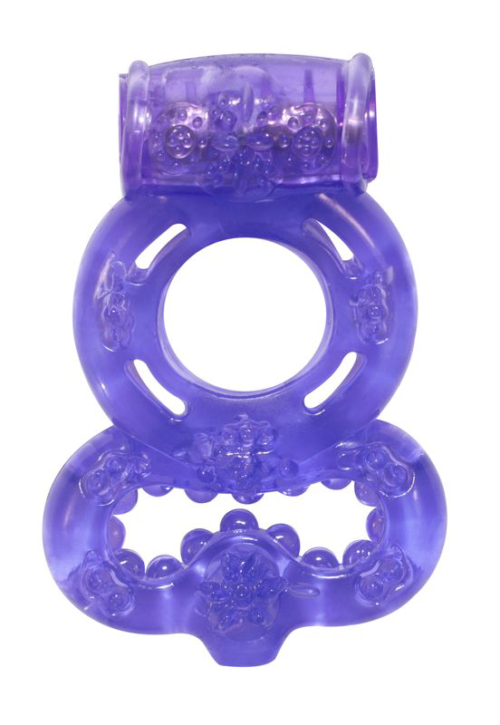 Фиолетовое эрекционное кольцо Rings Treadle с подхватом - 0