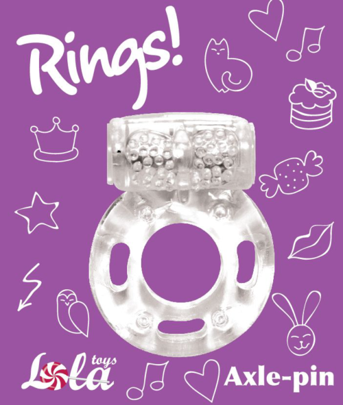 Прозрачное эрекционное кольцо с вибрацией Rings Axle-pin - 2