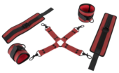 Красно-черная фиксация крестовая для рук и ног Bondage Set - 2