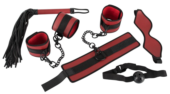 Красно-черный набор из 5 предметов для БДСМ-игр - 0
