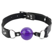 Фиолетовый гелевый кляп-фаллос Penis Ball Gag - 3
