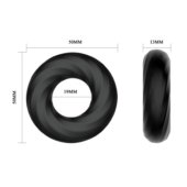 Чёрное эластичное эрекционное кольцо Super Soft - 3