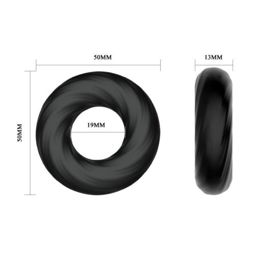 Чёрное эластичное эрекционное кольцо Super Soft - 3