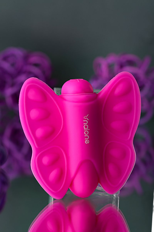 Розовый клиторальный стимулятор-бабочка Madam - 13