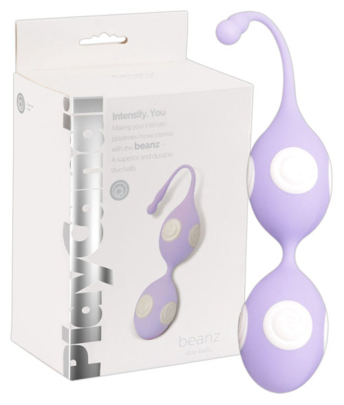 Фиолетово-белые вагинальные шарики Play Candy Beanz - 0