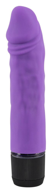 Фиолетовый вибратор-реалистик без мошонки - 14,5 см. - 1