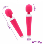 Розовый жезловый вибратор - 19,5 см. - 1