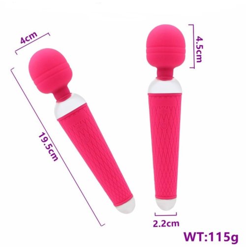 Розовый жезловый вибратор - 19,5 см. - 1