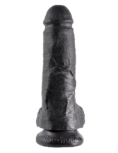 Чёрный фаллоимитатор 8 Cock with Balls - 21,3 см. - 0