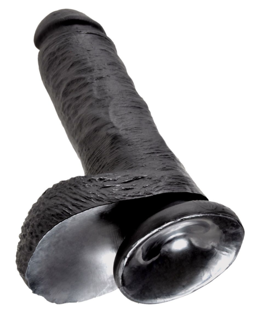 Чёрный фаллоимитатор 8 Cock with Balls - 21,3 см. - 2