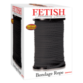 Черная веревка для связывания Bondage Rope - 60,9 м. - 0