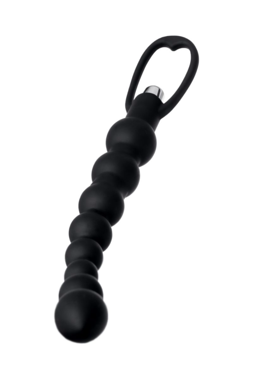 Черная анальная цепочка A-toys с вибрацией - 34 см. - 1