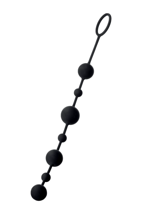 Черная анальная цепочка A-toys с шариками - 35,9 см. - 1